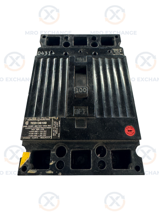 General Electric Molded Case Circuit Breaker TED136100 600V