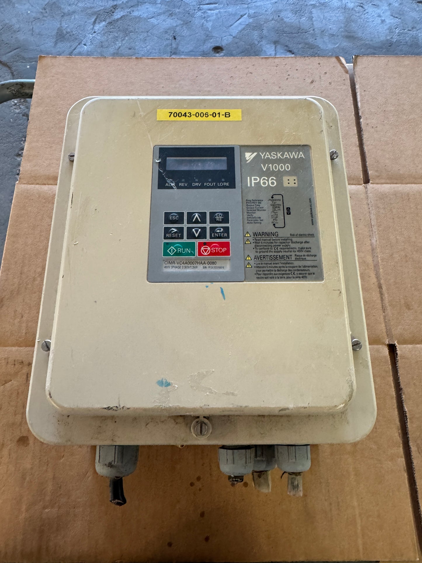 Yaskawa Variable Frequency Drive CIMR-VC4A0007HAA-0080 - 3 kW Variable RPM