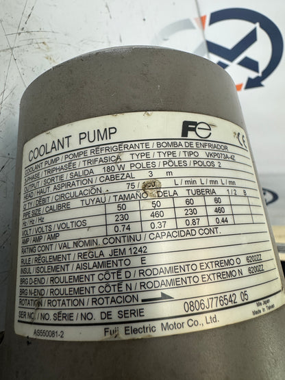 Fuji Electric VKP073A-4Z Three-Phase Immersion Coolant Pump