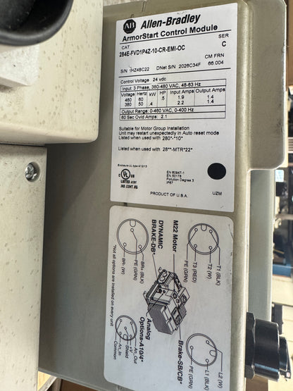 Allen-Bradley 284E-FVD1P4Z-10-CR-EMI-OC ArmorStart Distributed Motor Controller 380 to 480V AC