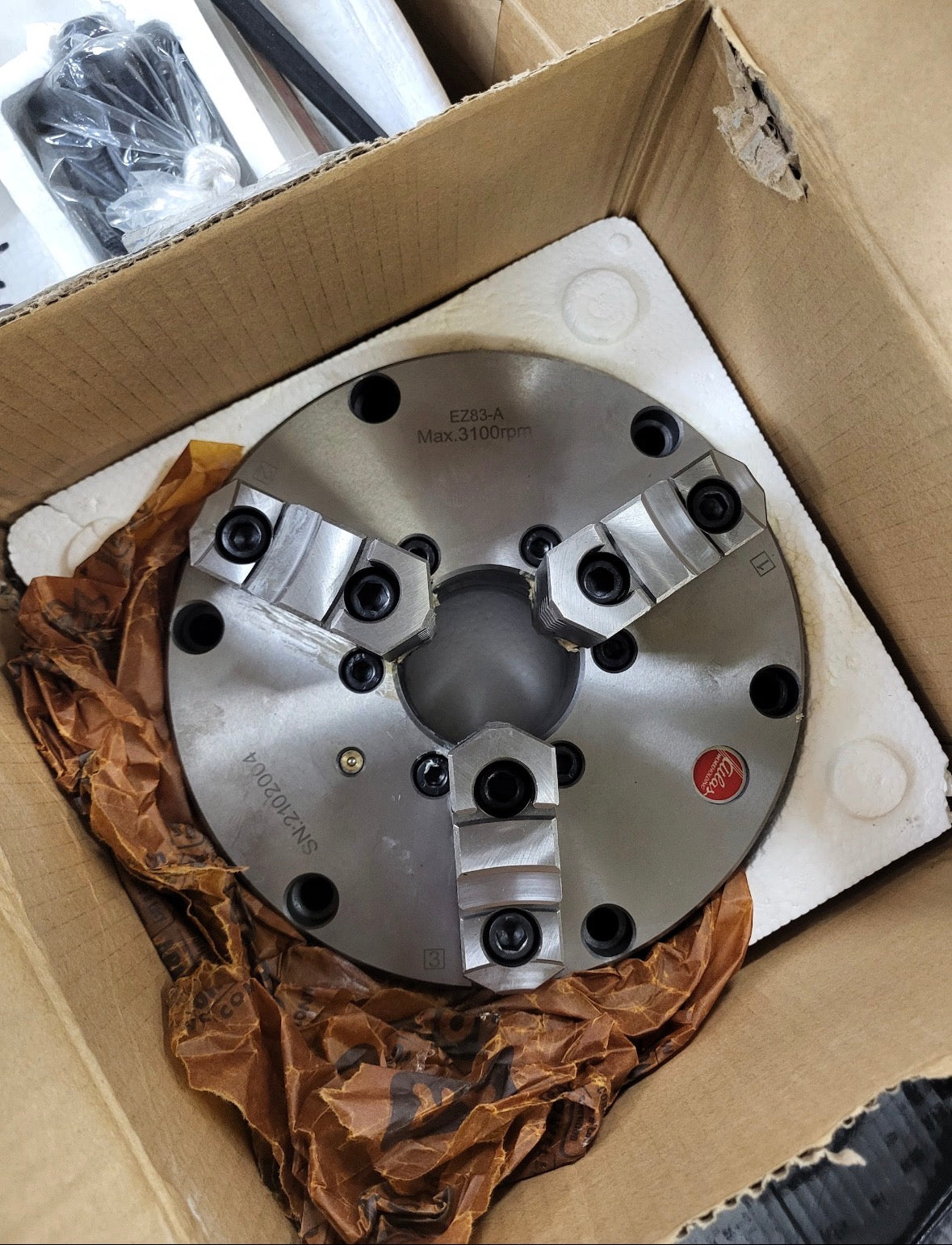 Tsudakoma RWA-200R CNC Rotary Table with 8 In. 3-Jaw Chuck, Faceplate, and Adapters
