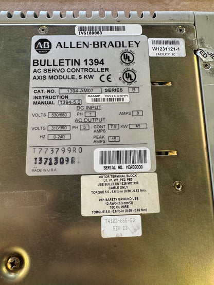 Allen-Bradley 1394-AM07 AC Servo Controller Axis Module