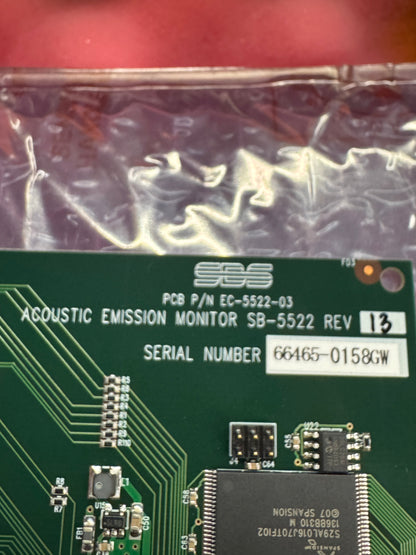 SBS SB-5522 Acoustic Emission Monitor Card 24 VDC Appears Unused 1770