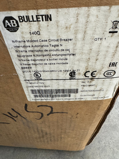 Allen-Bradley Molded Case Circuit Breaker 140G-N6H3-E12-Z1 600V AC