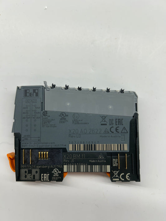 B&R Automation Analog Output Module X20 AO 2622 (with X20 BM 11 bus module) 24 VDC