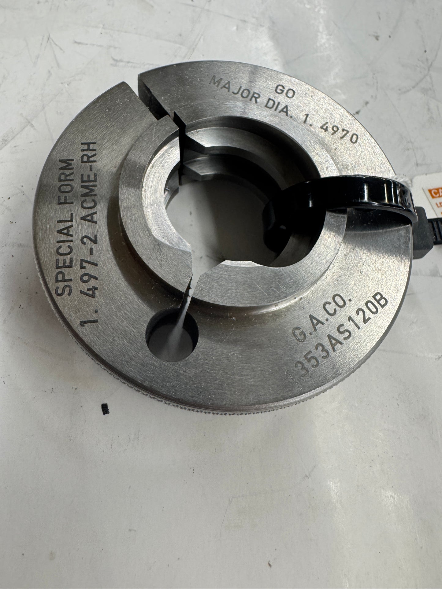 Gage Assembly Company ACME Thread Ring Gage 1353AS120B 1.4970 In. Major Diameter