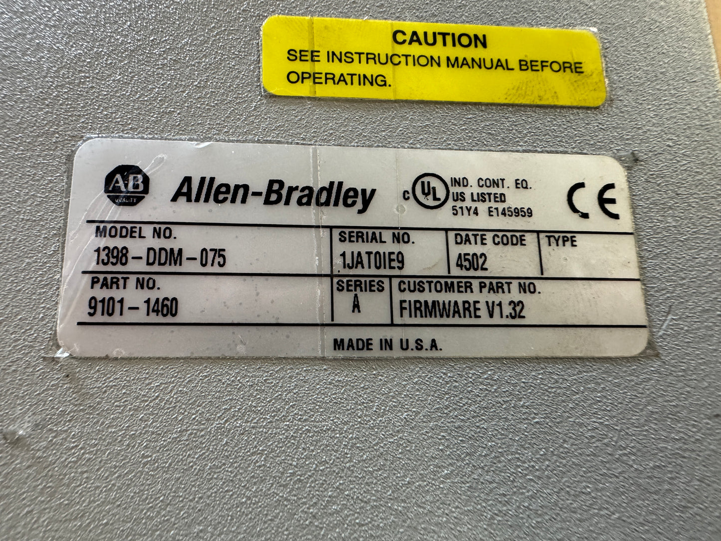 Allen-Bradley 1398-DDM-075 Servo Drive 100-240V AC