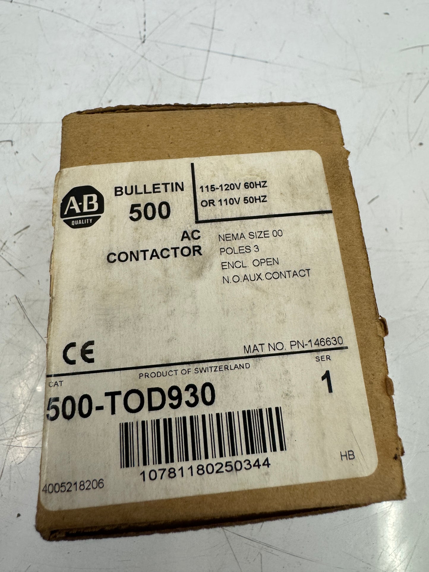 Allen-Bradley Contactor 500-TO*930 600 VAC MAX m00431