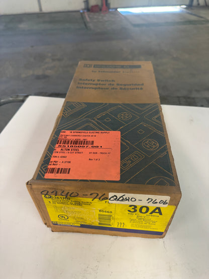 Square D Heavy Duty Safety Switch HU361RB 600V