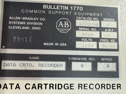 Allen-Bradley 1770-SB Data Cartridge Recorder 115V 50/60 Hz