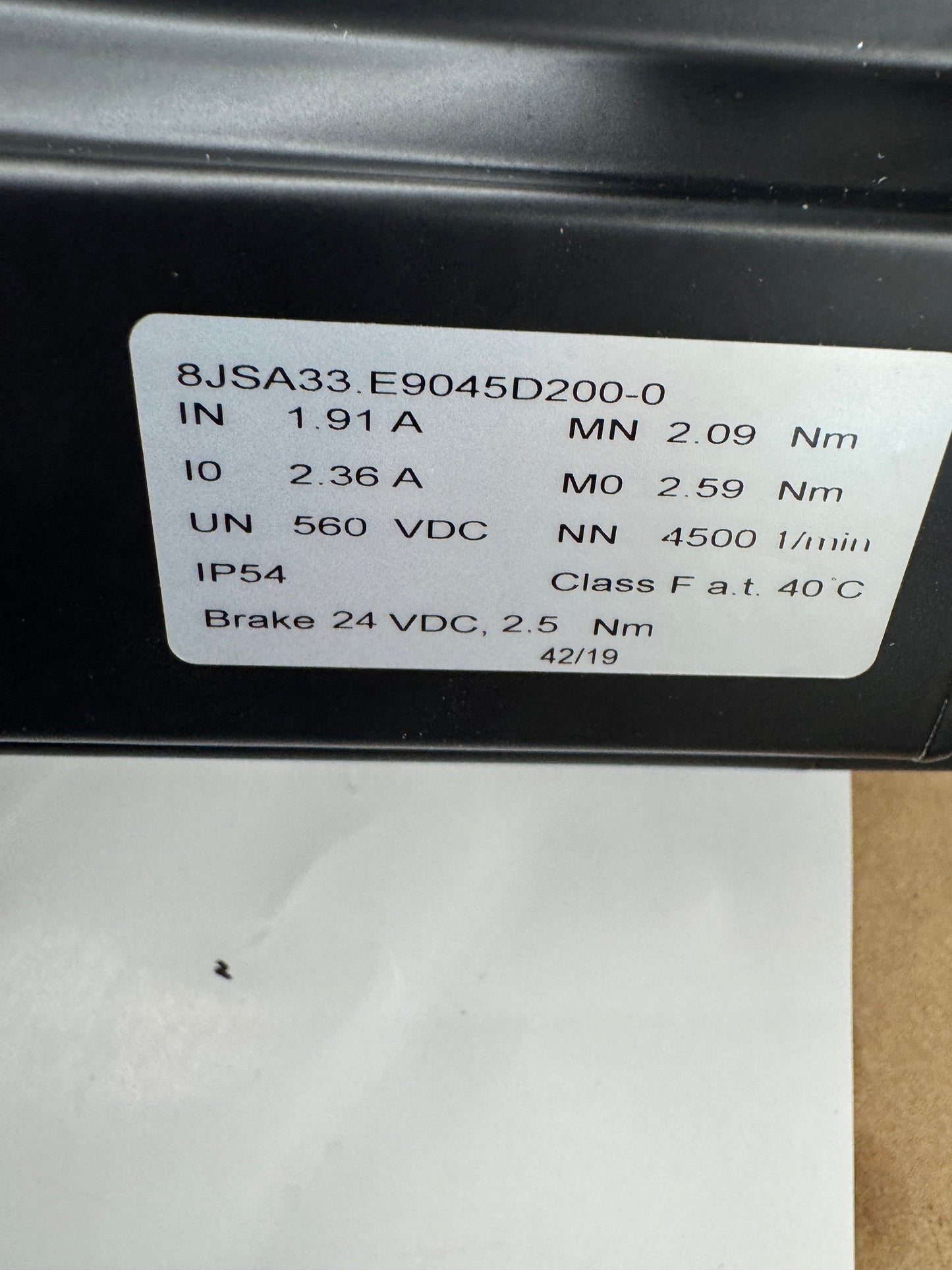 B&R Automation Servo Gearmotor Assembly 8JSA33.E9045D200-0 - Variable 4000 RPM