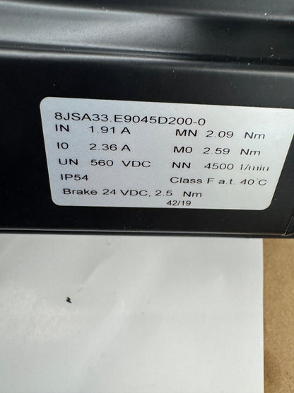 B&R Automation Servo Gearmotor Assembly 8JSA33.E9045D200-0 - Variable 4000 RPM
