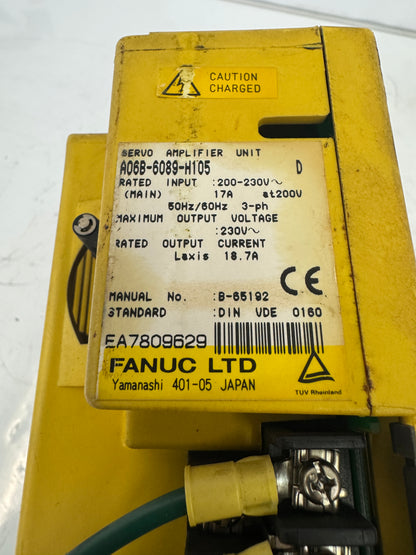 Fanuc Servo Amplifier Unit A06B-6089-H105 230V AC m00486