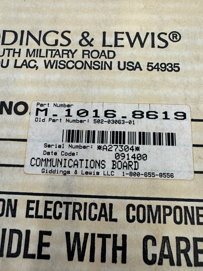 Giddings & Lewis Communications Board M-1016.8619