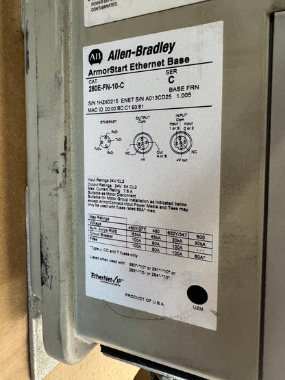 Allen-Bradley 284E-FVD1P4Z-10-CR-EMI-OC ArmorStart Distributed Motor Controller 380 to 480V AC