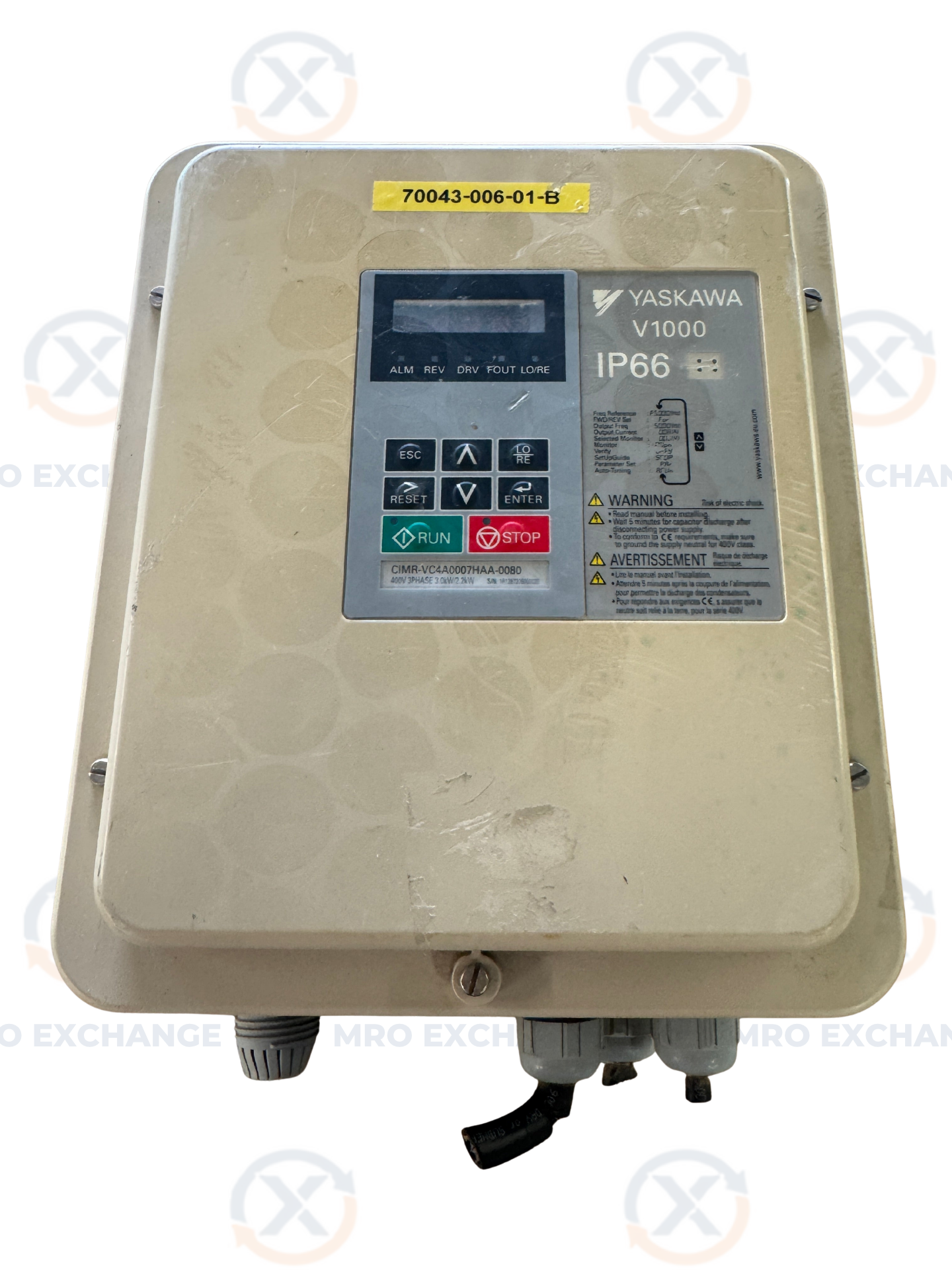 Yaskawa Variable Frequency Drive CIMR-VC4A0007HAA-0080 - 3 kW Variable RPM 01465