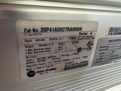 Allen-Bradley 20P41AD027RA0NNN DC Drive 01595