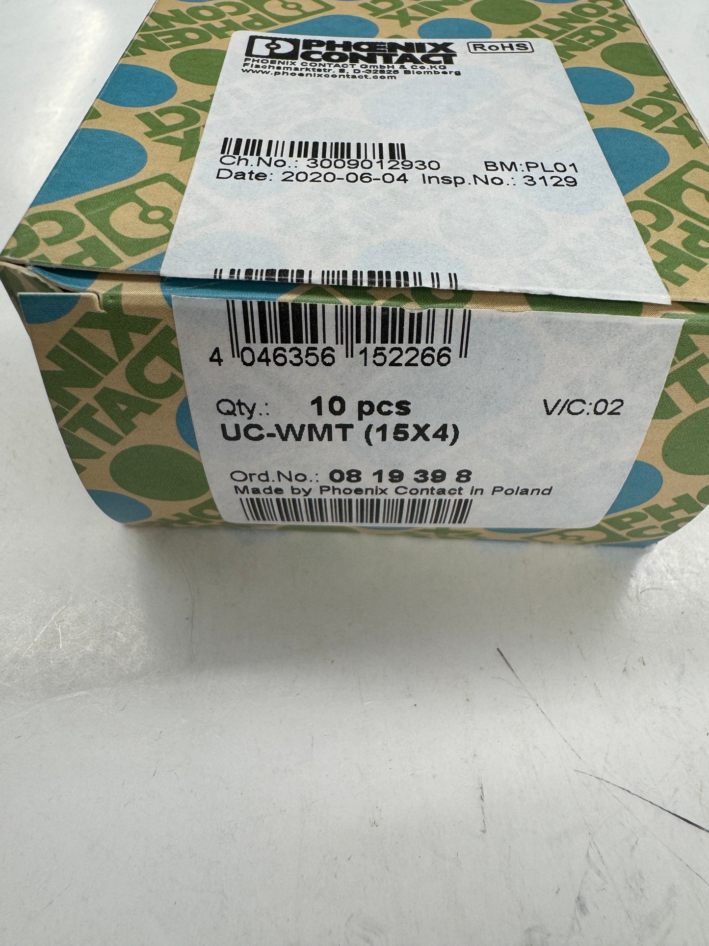 Phoenix Contact Conductor Marker Sheet UC-WMT, Ord. No. 0819398 15 x 4 mm m01083