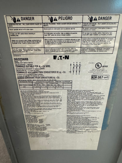 Eaton V48M28T30EE Dry Type Distribution Transformer Untested Surplus