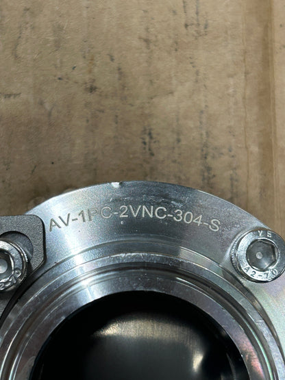 Adamant Pneumatic Butterfly Valve AV-1PC-2VNC-304-S 2 In. Tri-Clamp 145 PSI