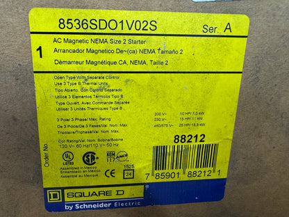 Square D AC Magnetic Motor Starter 8536SDO1V02S