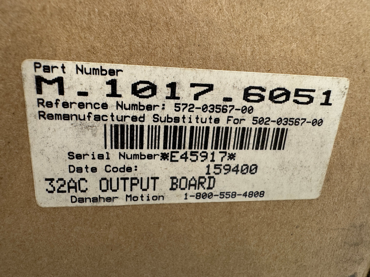 Danaher Motion I/O Module M-1017-6051 32 VAC