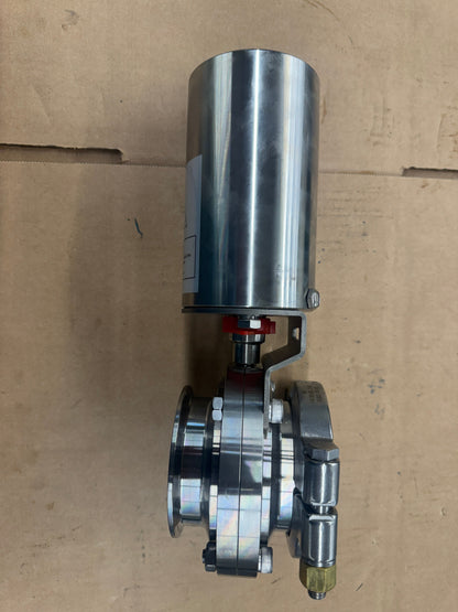 Glacier Tanks Pneumatic Butterfly Valve 16AMP-G300 Rev 0 3 In. Tri Clamp