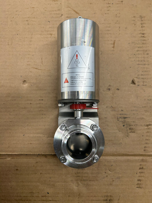 Adamant Pneumatic Butterfly Valve AV-1PC-2VNC-304-S 2 In. Tri-Clamp 145 PSI