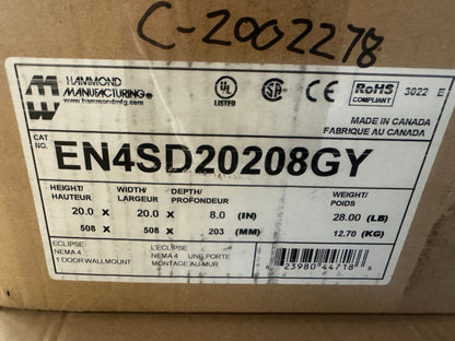Hammond Manufacturing Wall Mount Enclosure EN4SD20208GY