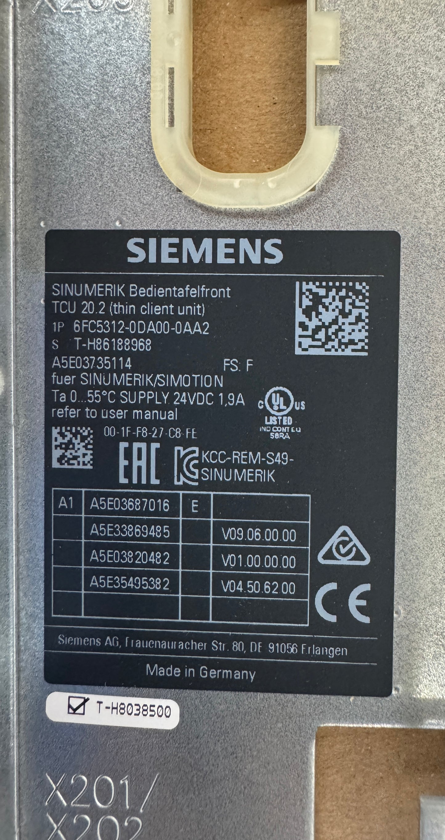 Siemens 6FC5312-0DA00-0AA2 24 VDC Thin Client Unit