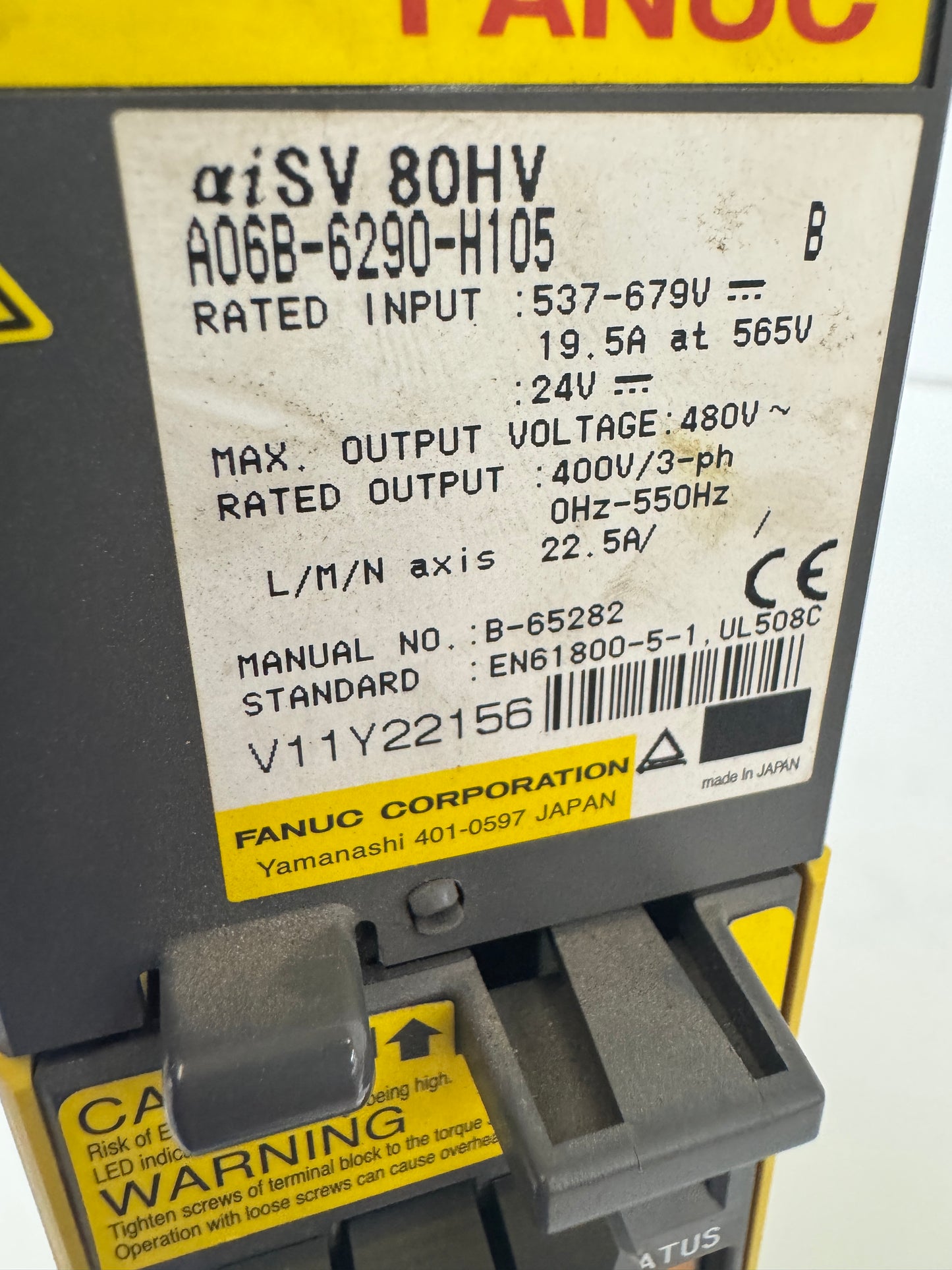 Fanuc A06B-6290-H105 480V Servo Amplifier Module