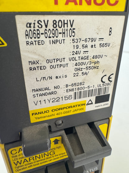 Fanuc A06B-6290-H105 480V Servo Amplifier Module