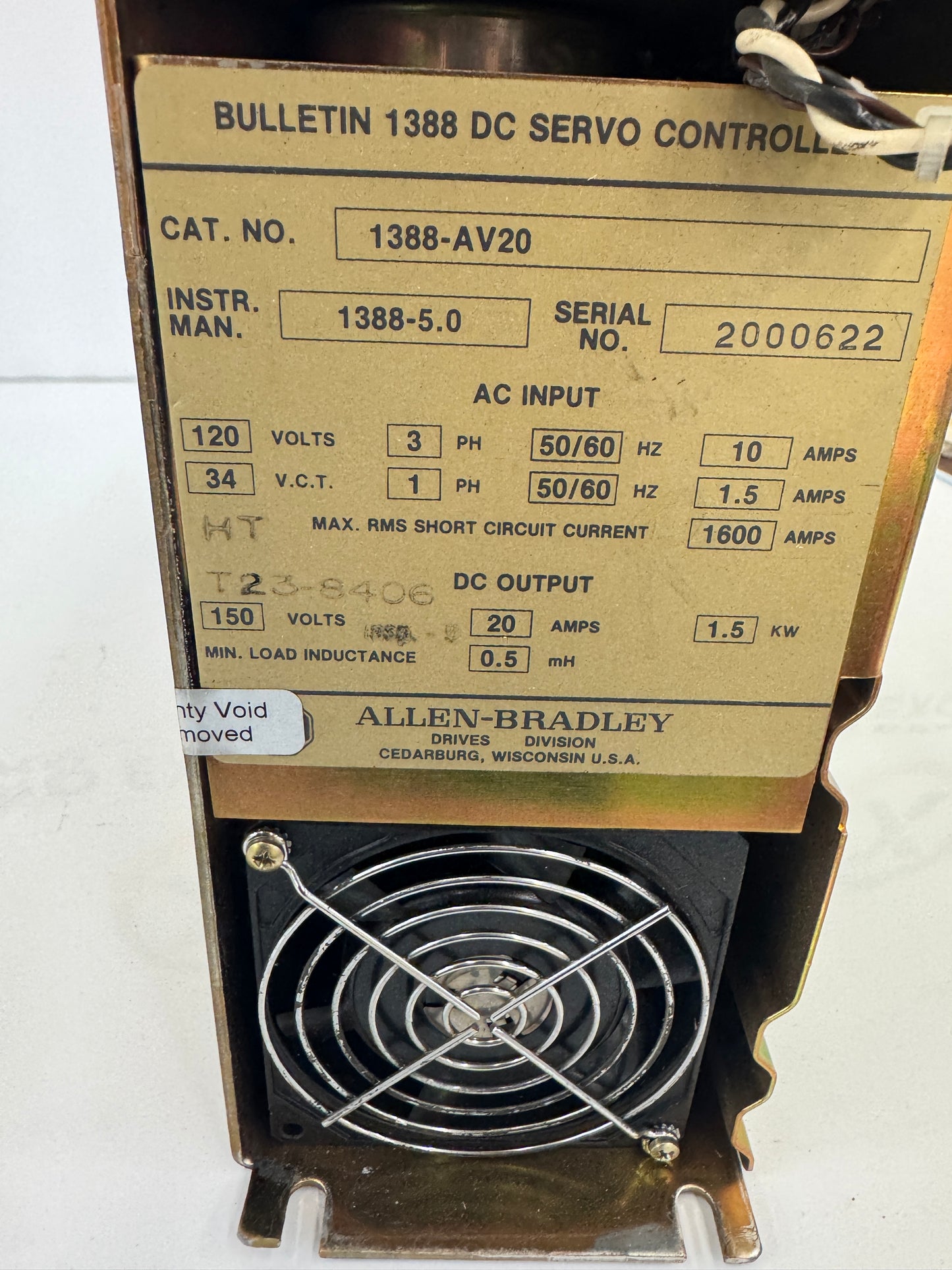Allen-Bradley 1388-AV20 120V AC In, 150V DC Out DC Servo Controller