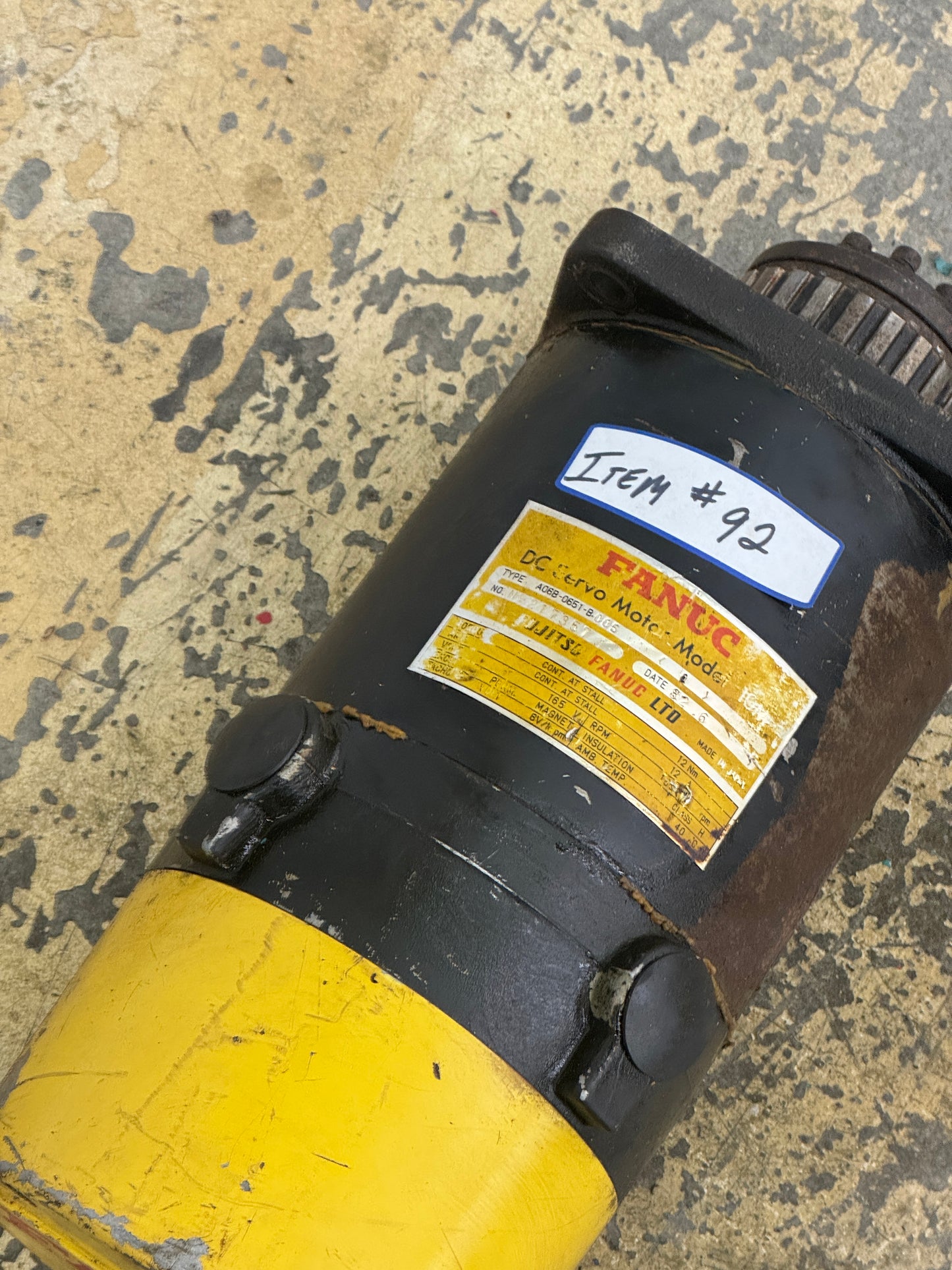 Fanuc A06B-0651-B.005 DC Servo Motor Model 10M