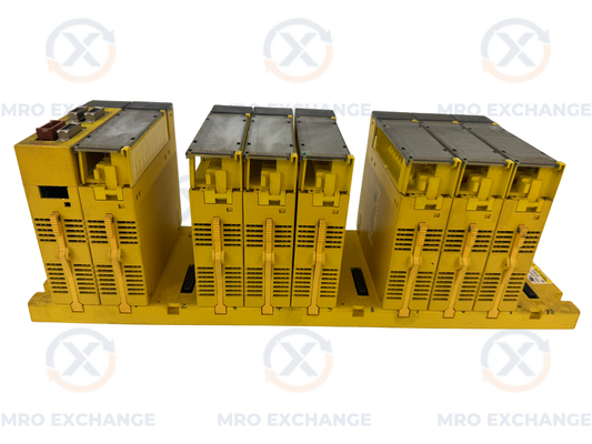 Fanuc A03B-0819-C001 10 Slot I/O Rack Assembly with A03B-0819 series modules 24V DC