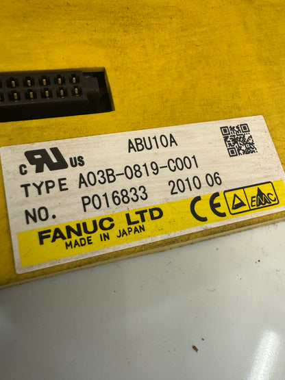 Fanuc A03B-0819-C001 10 Slot I/O Rack Assembly with A03B-0819 series modules 24V DC