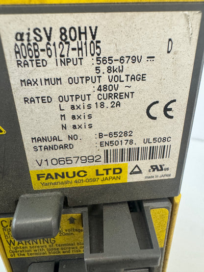 Fanuc A06B-6127-H105 Servo Amplifier Module 565 To 679V Input, 480V Output