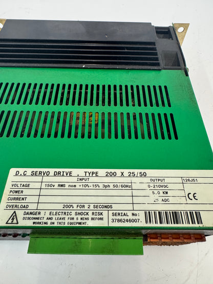 Control Techniques 200X25/50 DC Servo Drive 150V AC Input, 0 to 210V DC Output