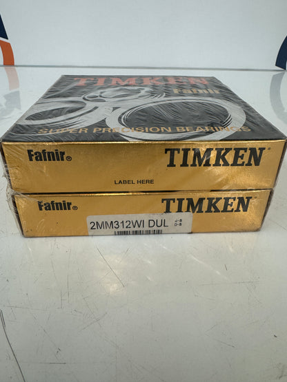 Timken Fafnir 2MM312WI DUL Super Precision Angular Contact Ball Bearing Matched Set 60 x 130 x 31 – New in Box m00148