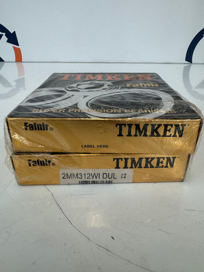 Timken Fafnir 2MM312WI DUL Super Precision Duplex Bearing Set – ABEC 9 – 60mm Bore – New in Box