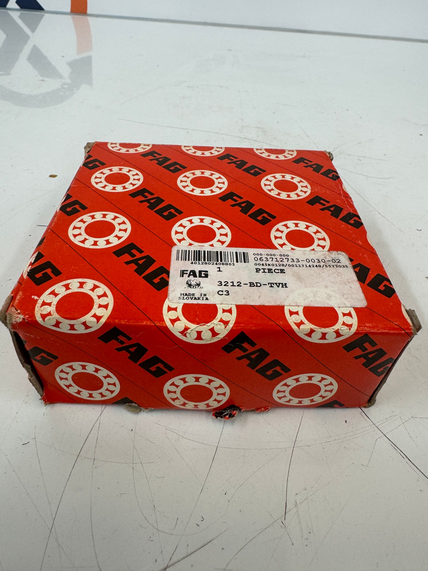 FAG 3212-BD-TVH-C3 Double Row Angular Contact Ball Bearing – 60mm ID x 110mm OD x 36.5mm Width – New