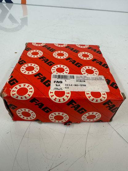 FAG 3212-BD-TVH-C3 Double Row Angular Contact Ball Bearing – 60mm ID x 110mm OD x 36.5mm Width – New