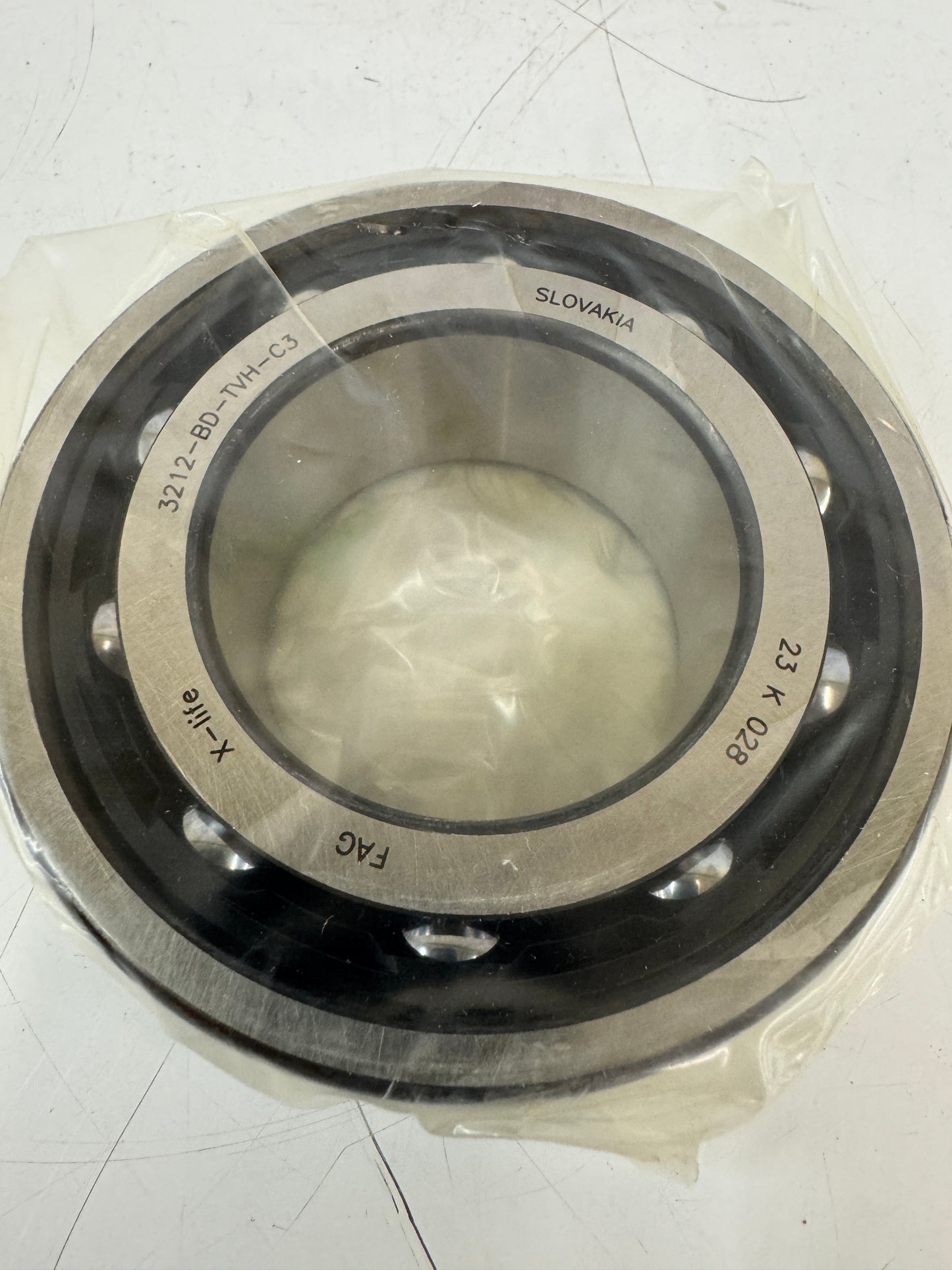 FAG 3212-BD-TVH-C3 Double Row Angular Contact Ball Bearing – 60mm ID x 110mm OD x 36.5mm Width – New