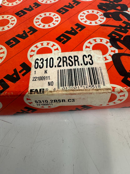 FAG 6310.2RSR.C3 Deep Groove Ball Bearing – 50mm ID x 110mm OD x 27mm Width – New m00169