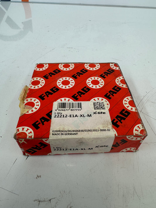 FAG 22212-E1A-XL-M Spherical Roller Bearing – 60mm ID x 110mm OD x 28mm Width – New