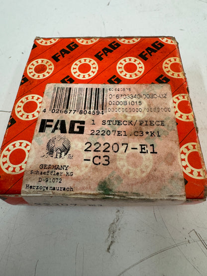 FAG 22207-E1-C3 Spherical Roller Bearing – 35mm ID x 72mm OD x 23mm Width – New m00175