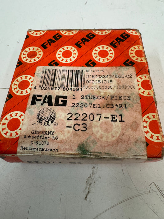 FAG (Schaeffler) 22207-E1-C3 Spherical Roller Bearing – 35mm ID x 72mm OD x 23mm Width – New