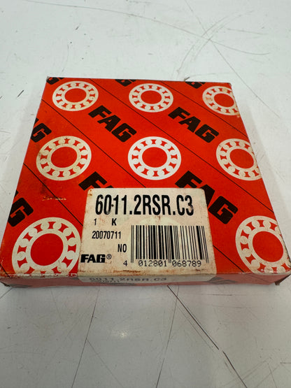 FAG 6011.2RSR.C3 Deep Groove Ball Bearing – 55mm ID x 90mm OD x 18mm Width – New