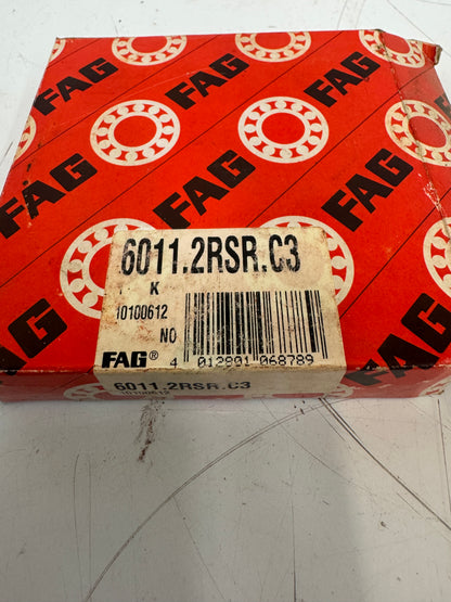 FAG 6011.2RSR.C3 Deep Groove Ball Bearing – 55mm ID x 90mm OD x 18mm Width – New m00177