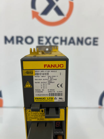 FANUC A06B-6114-H105 283 to 339V DC Input, 240V AC Max Output Servo Amplifier Module